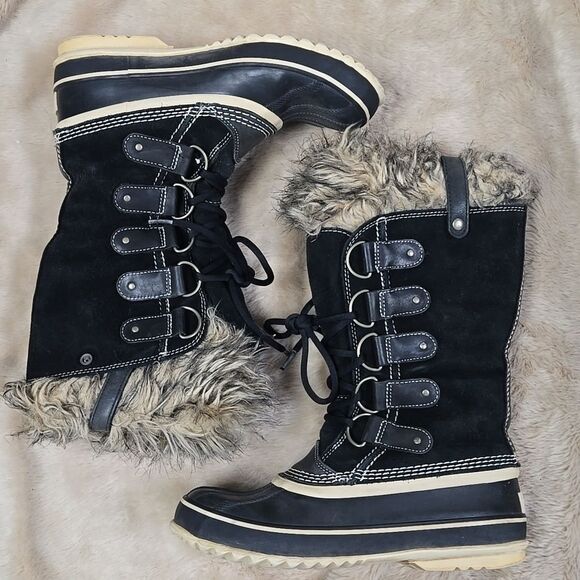 SOREL JOAN OF ARCTIC BLACK WINTER BOOTS, SIZE 9 - Picture 4 of 11